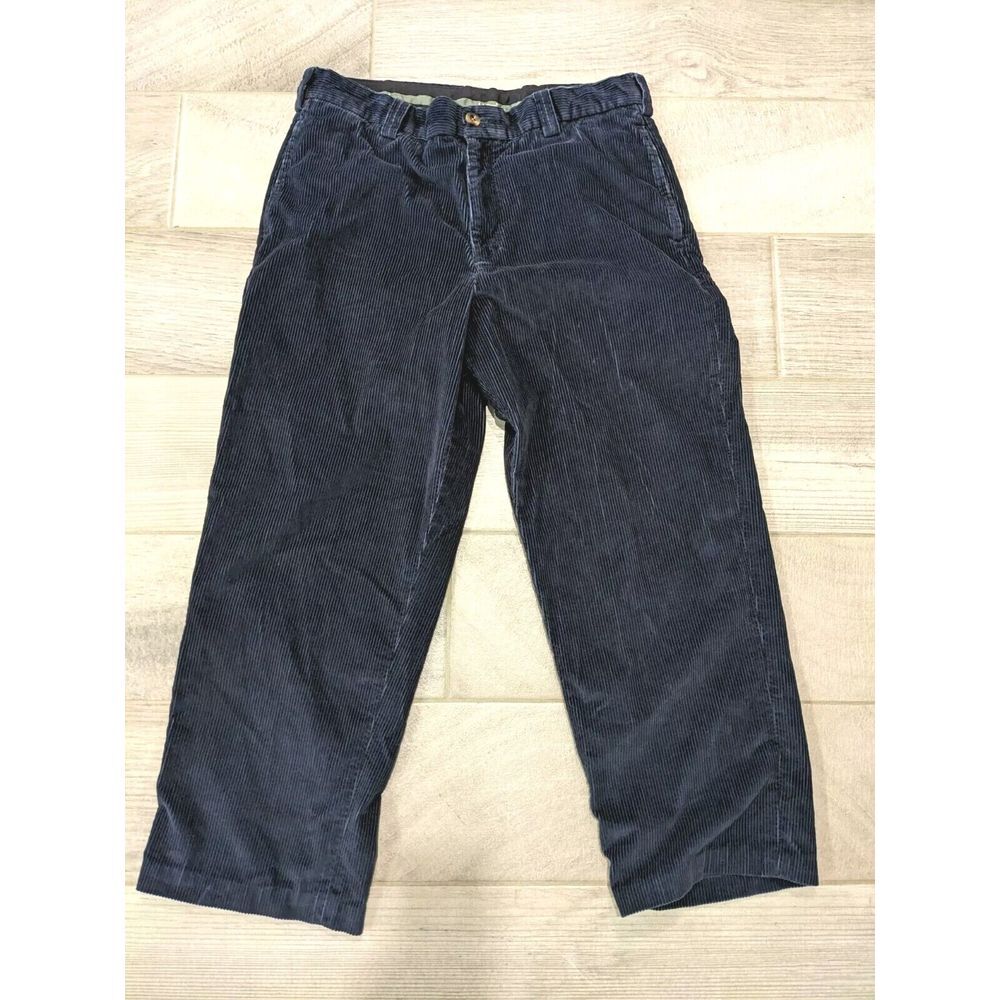 Vintage LL Bean Corduroy Pants Mens 34x26 Navy Blue Wide Baggy Loose Fit‎